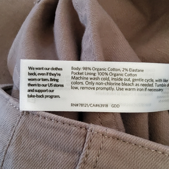 Eileen Fisher Tapered Ankle High Waist Pant Pleat Organic Cotton Khaki Size 10 - Picture 10 of 11